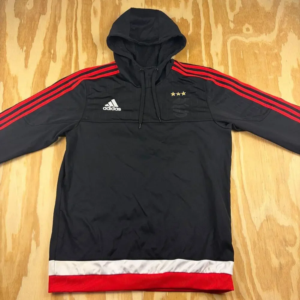 Vintage Adidas Benfica Football Hoodie – Black/Red – Men’s M